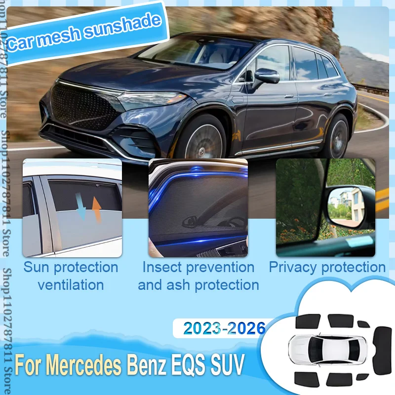 For Mercedes Benz EQS SUV X296 2023-2026 Car Mesh Shades Window Sunshades Sunscreen Auto Accessories Sun Visor Privacy Curtain
For Mercedes Benz EQS SUV X296 2023-2026 Car Mesh Shades Window Sunshades Sunscreen Auto Accessories Sun Visor Privacy Curtain