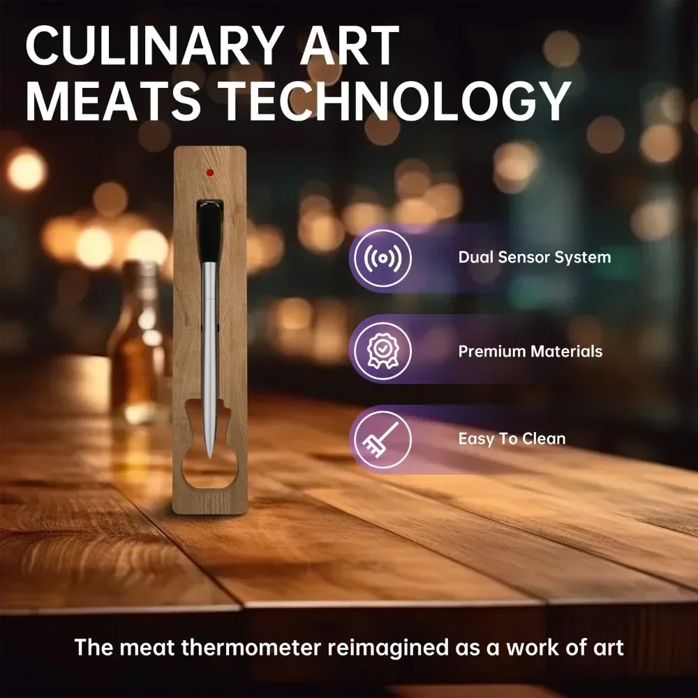 Беспроводной термометр для мяса, цифровой Bluetooth двойной датчик, термометр для барбекю, водонепроницаемый термометр, термостойкий смарт-термометр
Беспроводной термометр для мяса, цифровой Bluetooth двойной датчик, термометр для барбекю, водонепроницаемый термометр, термостойкий смарт-термометр