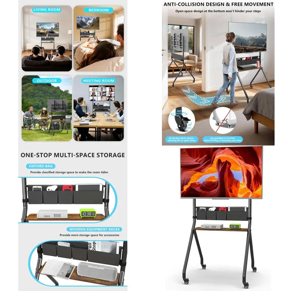 Регулируемая по высоте подставка для телевизора на колесиках с отсеком для хранения и защитой от ударов для ЖК/LED/OLED телевизоров с диагональю 32-75 дюймов, до 100 кг
Регулируемая по высоте подставка для телевизора на колесиках с отсеком для хранения и защитой от ударов для ЖК/LED/OLED телевизоров с диагональю 32-75 дюймов, до 100 кг