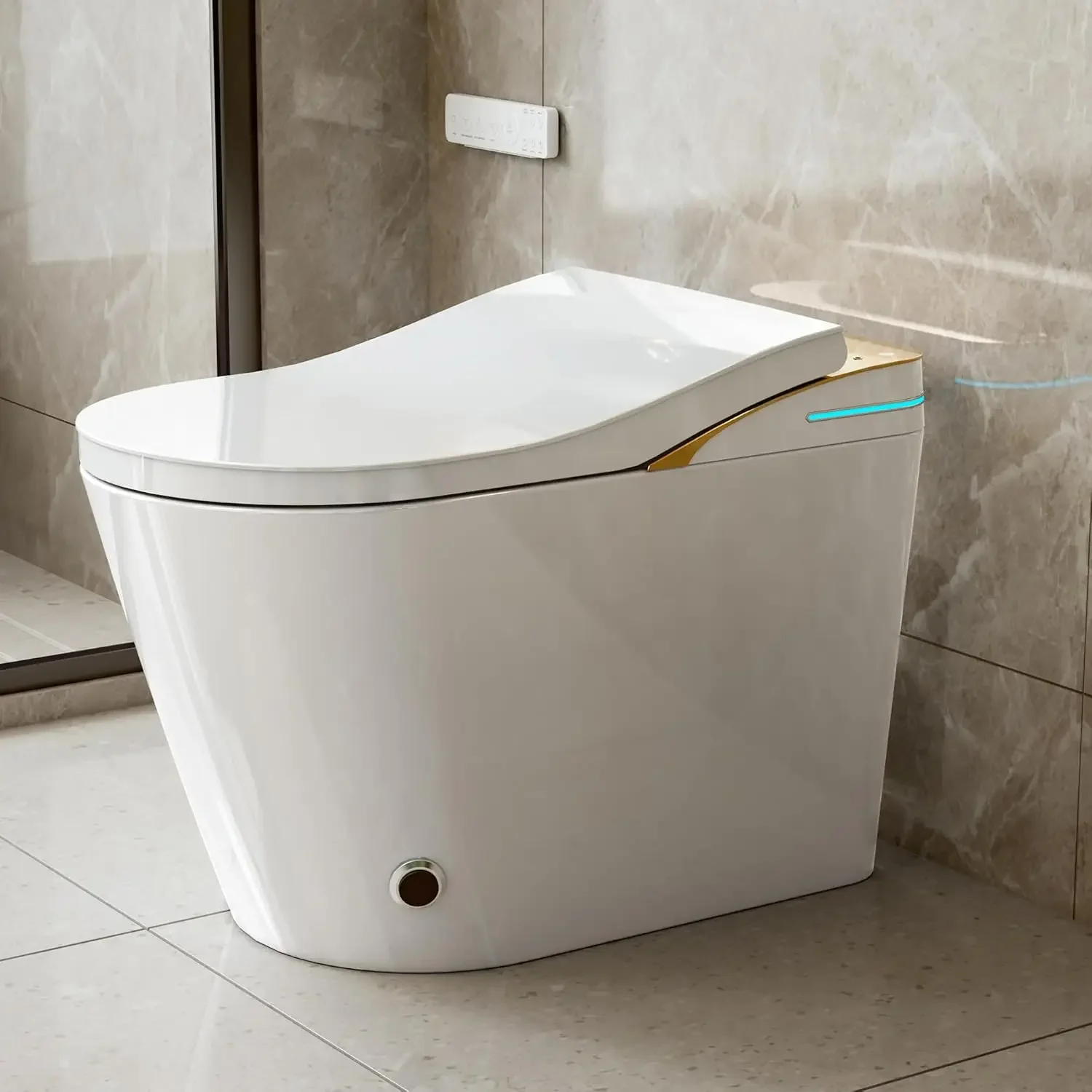 Smart One-Piece Toilet with Built-in Bidet, Elongated Tankless Design, Instant Warm Water, Dual Flush with Auto &, Customized
Smart One-Piece Toilet with Built-in Bidet, Elongated Tankless Design, Instant Warm Water, Dual Flush with Auto &, Customized