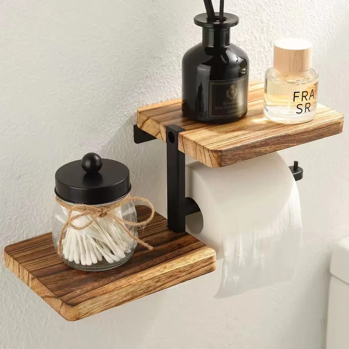 1pc Wooden Wall Mounted Bathroom Wallpaper Rack Toilet Paper Roll Holder Black Hanging Tissue Roll Dispenser Kitchen Accessories
1pc Wooden Wall Mounted Bathroom Wallpaper Rack Toilet Paper Roll Holder Black Hanging Tissue Roll Dispenser Kitchen Accessories