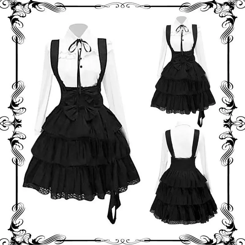 European American Retro Lolita Cosplay Vintage Dress Subculture Overall Midi Skirt Lace Bow Cake Dress Gothic Style 2025 Autumn
European American Retro Lolita Cosplay Vintage Dress Subculture Overall Midi Skirt Lace Bow Cake Dress Gothic Style 2025 Autumn