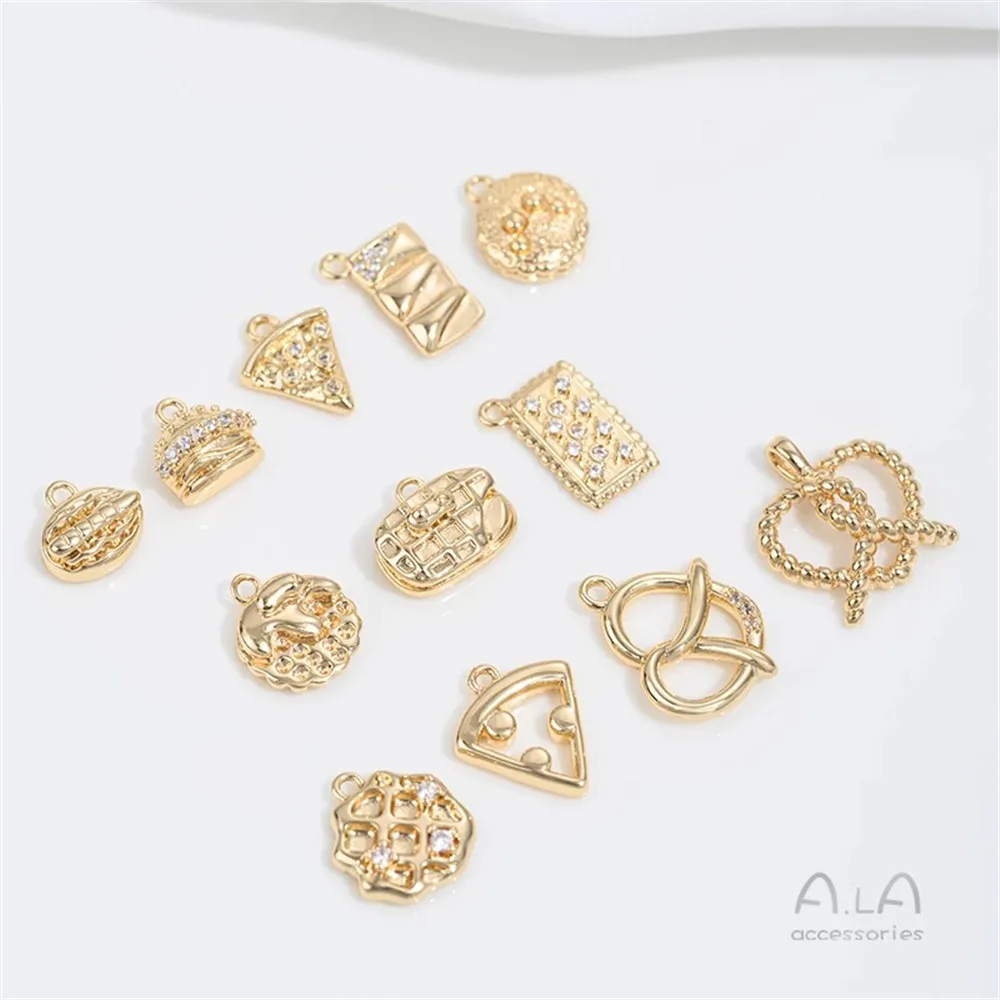 14K Gold Bread Biscuits Cheesecake Pizza Burger Hot Dog Pendant DIY Accessories
14K Gold Bread Biscuits Cheesecake Pizza Burger Hot Dog Pendant DIY Accessories