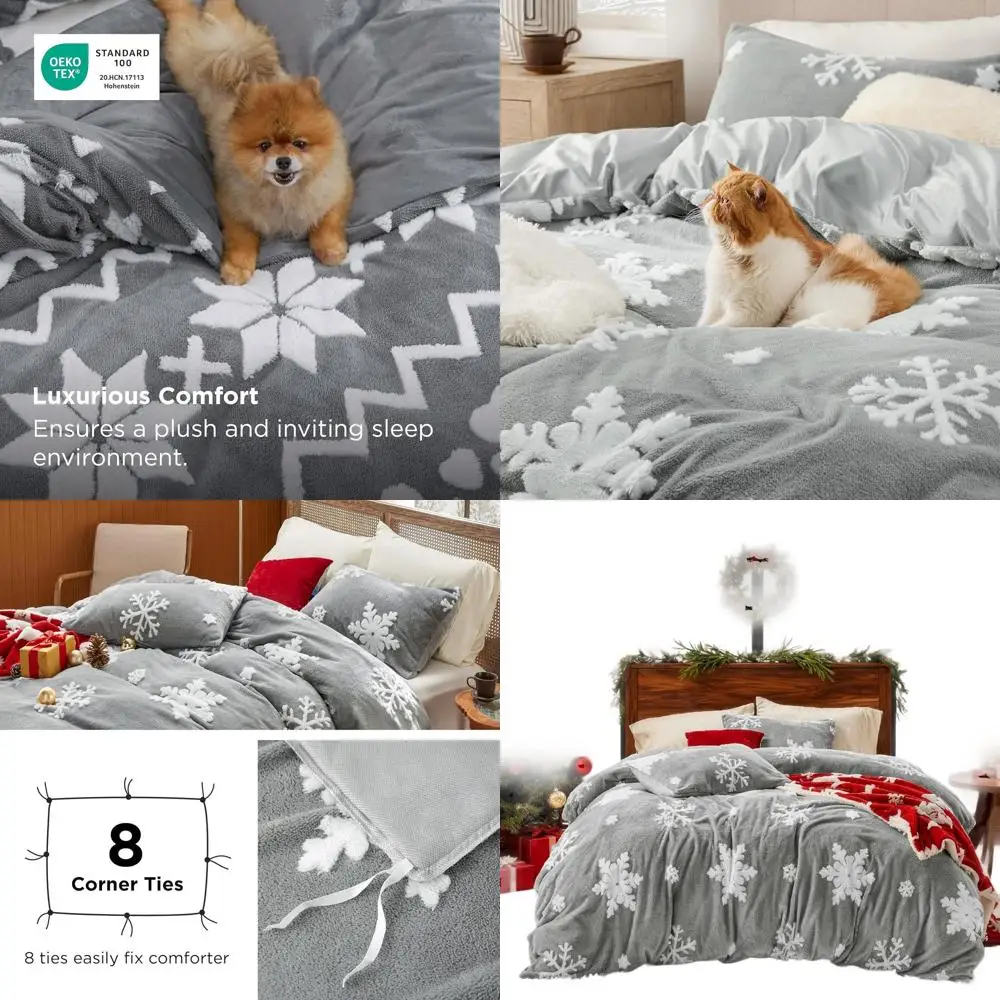 Мягкий плюшевый лохматый комплект одеял размера «queen-size», теплое фланелевое флисовое постельное белье на зиму, серый снежинка из 3 предметов
Мягкий плюшевый лохматый комплект одеял размера «queen-size», теплое фланелевое флисовое постельное белье на зиму, серый снежинка из 3 предметов