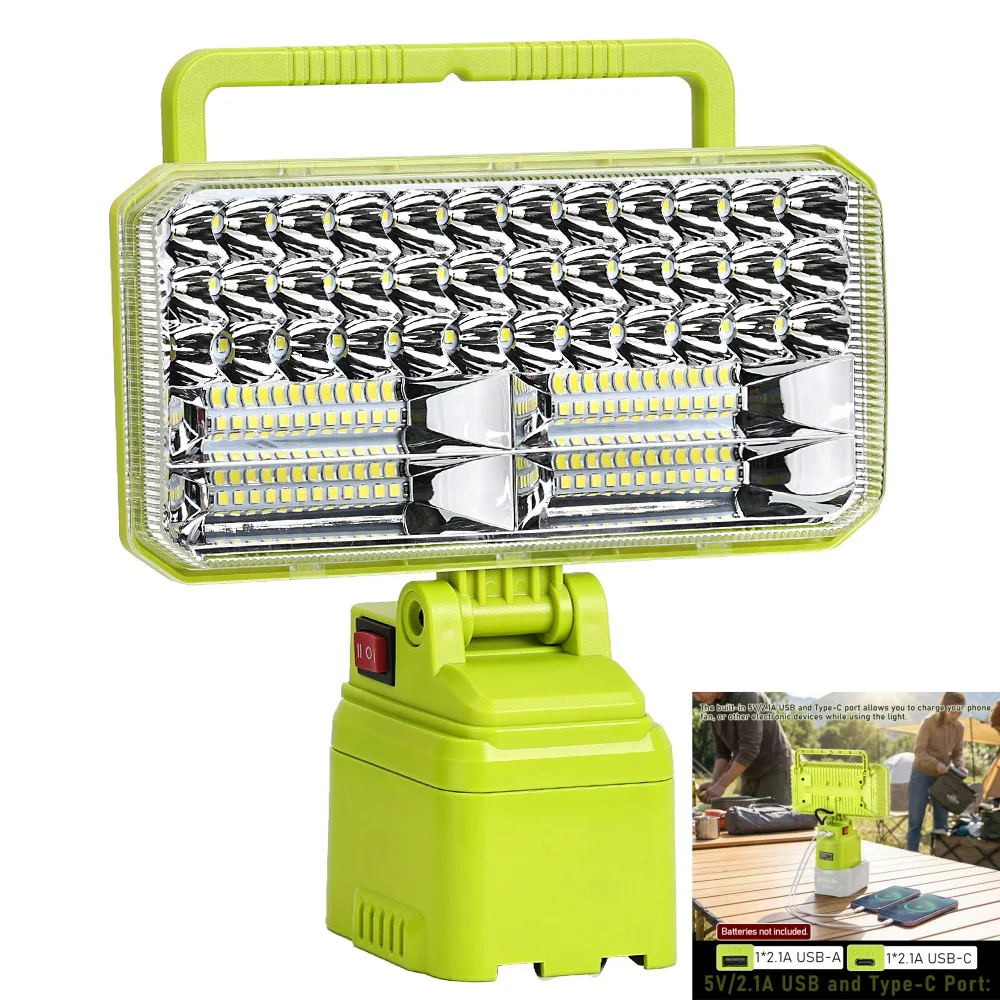 40W LED Work Light for Ryobi 18V One+ Battery 4200LM Flashlight 2 Modes 84 LEDs Portable,USB Port (Battery not Included)
40W LED Work Light for Ryobi 18V One+ Battery 4200LM Flashlight 2 Modes 84 LEDs Portable,USB Port (Battery not Included)