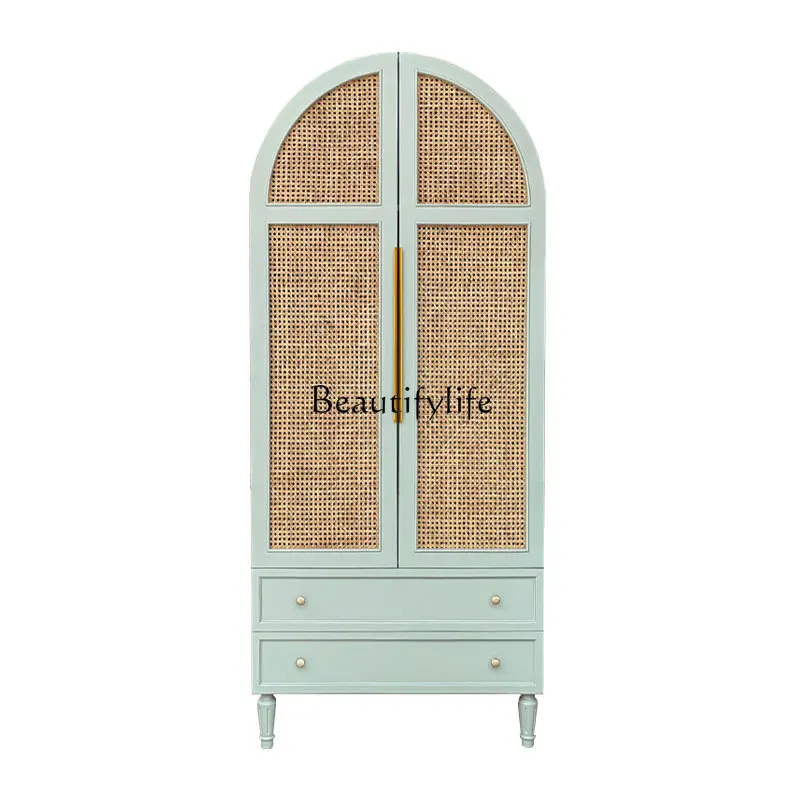 *American rattan wardrobe simple small apartment storage locker retro double door bedroom household cabinet
*American rattan wardrobe simple small apartment storage locker retro double door bedroom household cabinet
