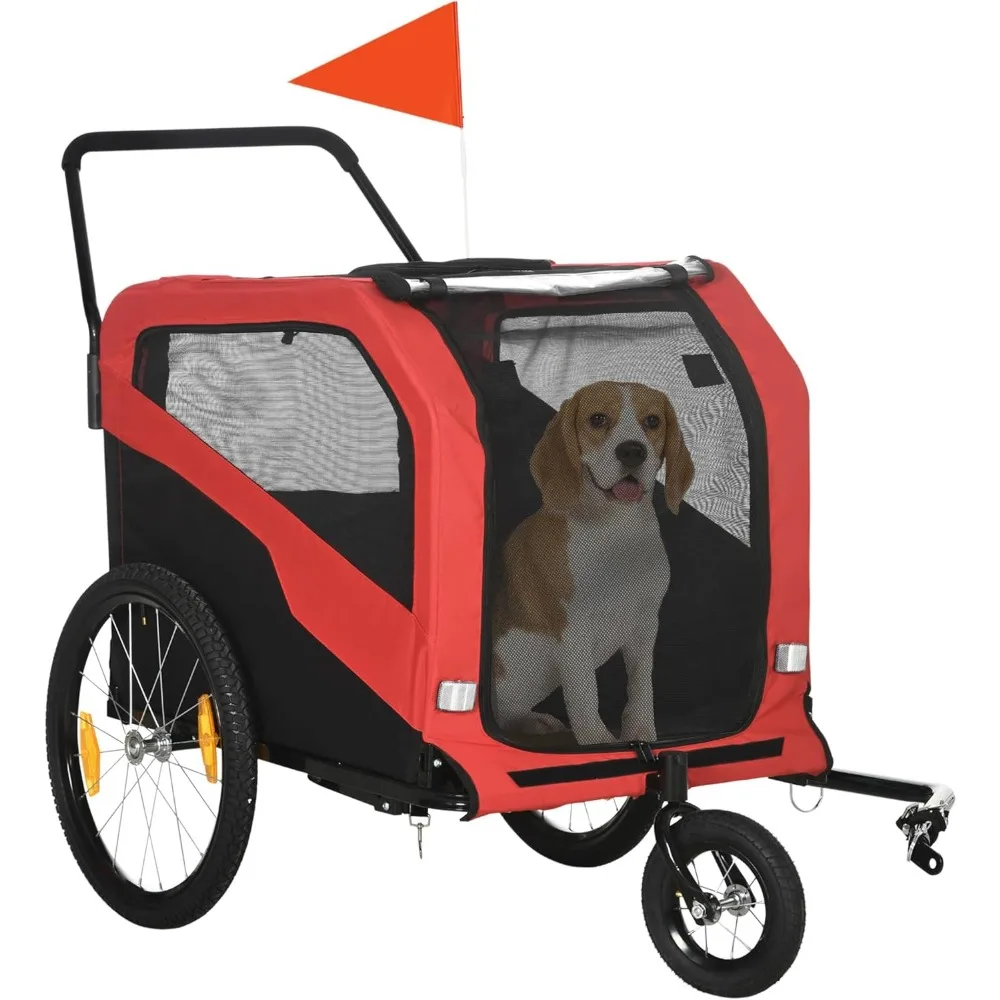 2-in-1 Dog Bike Trailer Pet Stroller Carrier for Large Dogs with Hitch, Quick-Release Wheels, Foot Support, Pet Bicycle Cart Wa
2-in-1 Dog Bike Trailer Pet Stroller Carrier for Large Dogs with Hitch, Quick-Release Wheels, Foot Support, Pet Bicycle Cart Wa
