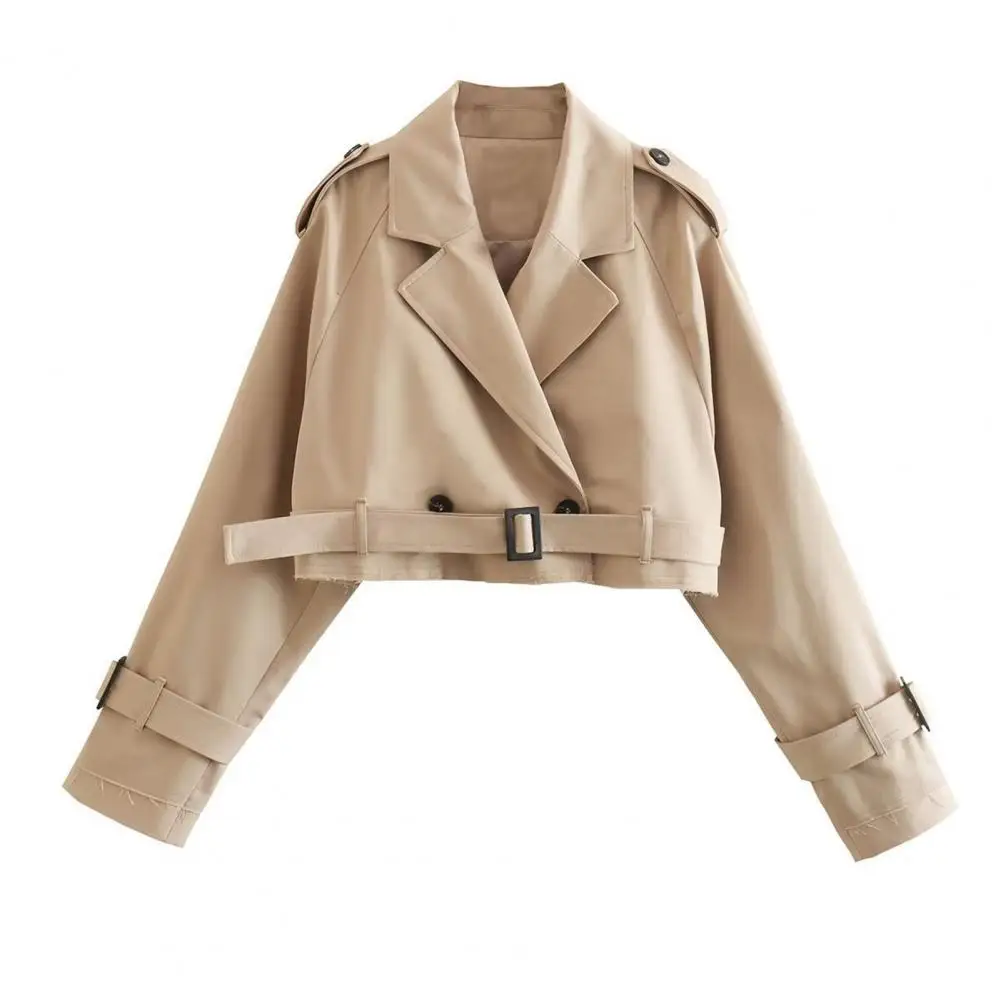 Cropped Coat with Belt Double Breasted Cropped Coat Stylish Women's Double Breasted Windbreaker for Spring/autumn for Streetwear
Cropped Coat with Belt Double Breasted Cropped Coat Stylish Women's Double Breasted Windbreaker for Spring/autumn for Streetwear