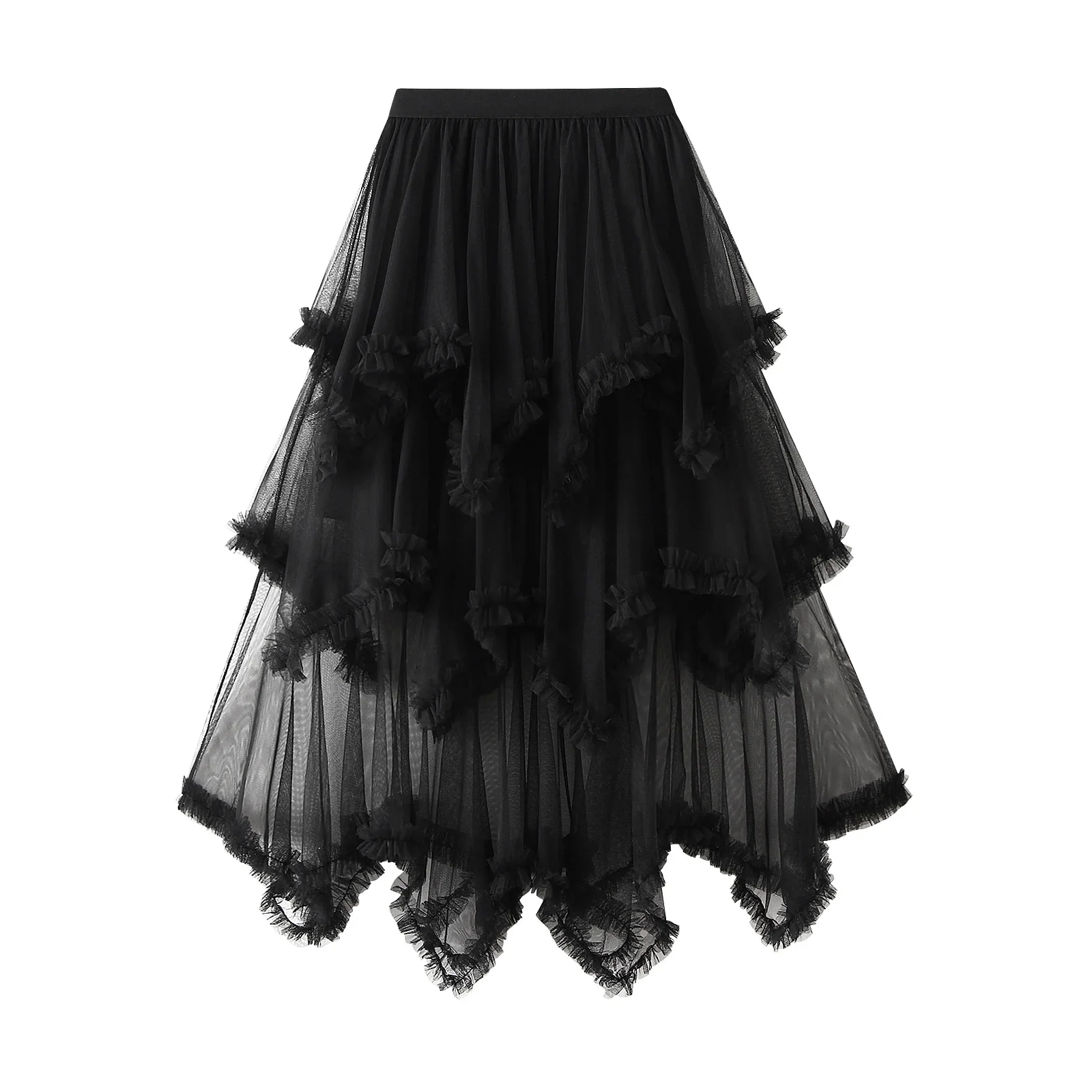 Women's Summer Sweet Layered Tulle Long Skirt, Fashion High Waist Solid Color Frill Trim Ruffle Cake Midi Skirt
Women's Summer Sweet Layered Tulle Long Skirt, Fashion High Waist Solid Color Frill Trim Ruffle Cake Midi Skirt