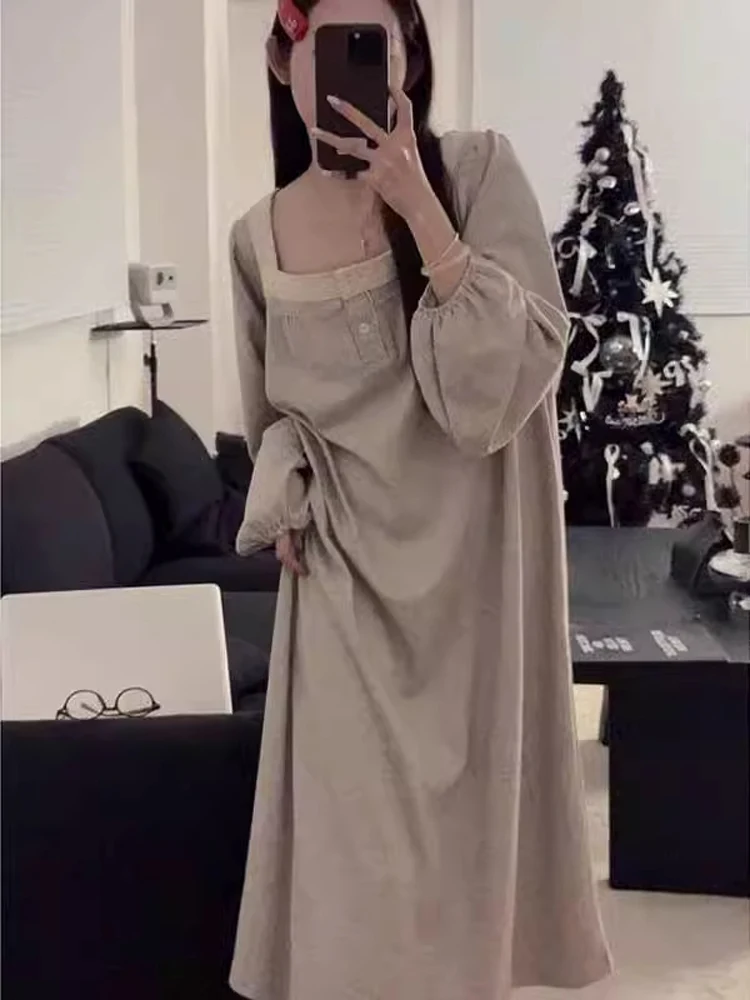 plus Size Sleep Dress Women Summer Comfortable Loose Long Sleeve Princess Style Home Clothes Polyester Fabric Casual Home Scene
plus Size Sleep Dress Women Summer Comfortable Loose Long Sleeve Princess Style Home Clothes Polyester Fabric Casual Home Scene