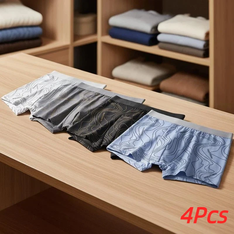 4Pcs Men's Sexy Underwear Breathable Antibacterial Boxer Large Size Comfortable Fabric High Thunk Fashion Print Shorts
4Pcs Men's Sexy Underwear Breathable Antibacterial Boxer Large Size Comfortable Fabric High Thunk Fashion Print Shorts