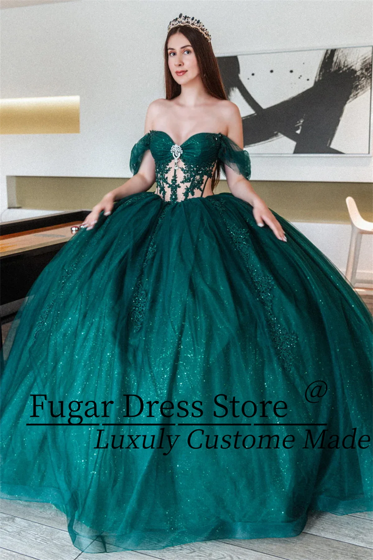 Зеленые платья Quinceanera по индивидуальному заказу, кружевная аппликация с вышивкой, длинный облегающий корсет с открытыми плечами, юбка трапециевидной формы, платья для niñas
Зеленые платья Quinceanera по индивидуальному заказу, кружевная аппликация с вышивкой, длинный облегающий корсет с открытыми плечами, юбка трапециевидной формы, платья для niñas