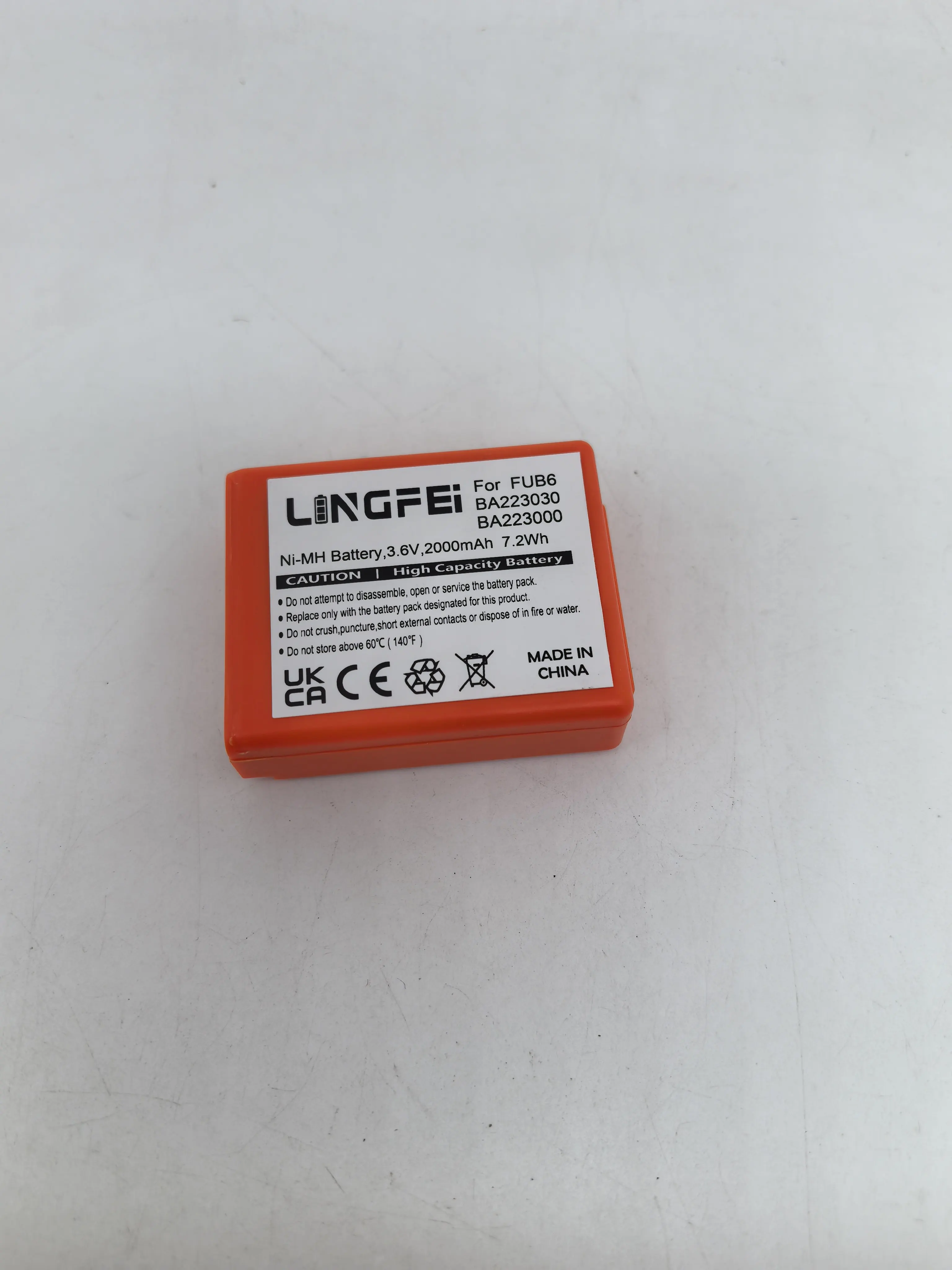 For HBC BA223000 BA223030 FUB6 remote control batteries 3.6v 2000mAh 7.2Wh
For HBC BA223000 BA223030 FUB6 remote control batteries 3.6v 2000mAh 7.2Wh