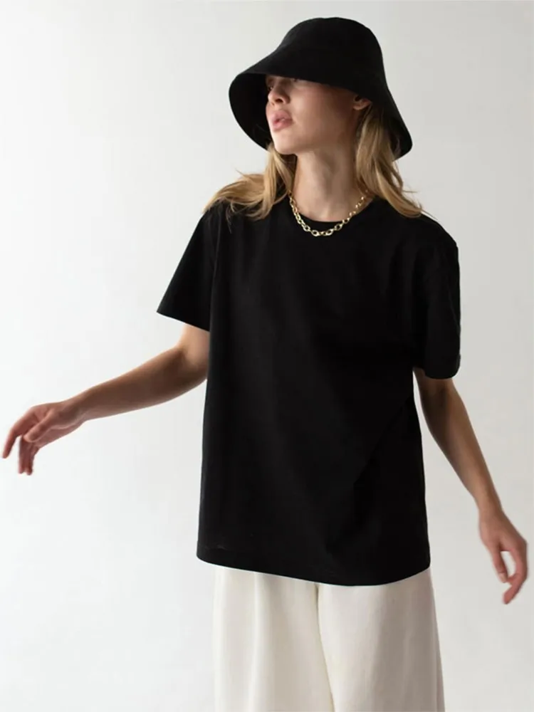 Women Simple O-neck T-shirts Summer Classic Versatile Style Short Sleeve Solid Color Loose Casual Tee Comfortable Sports Top
Women Simple O-neck T-shirts Summer Classic Versatile Style Short Sleeve Solid Color Loose Casual Tee Comfortable Sports Top
