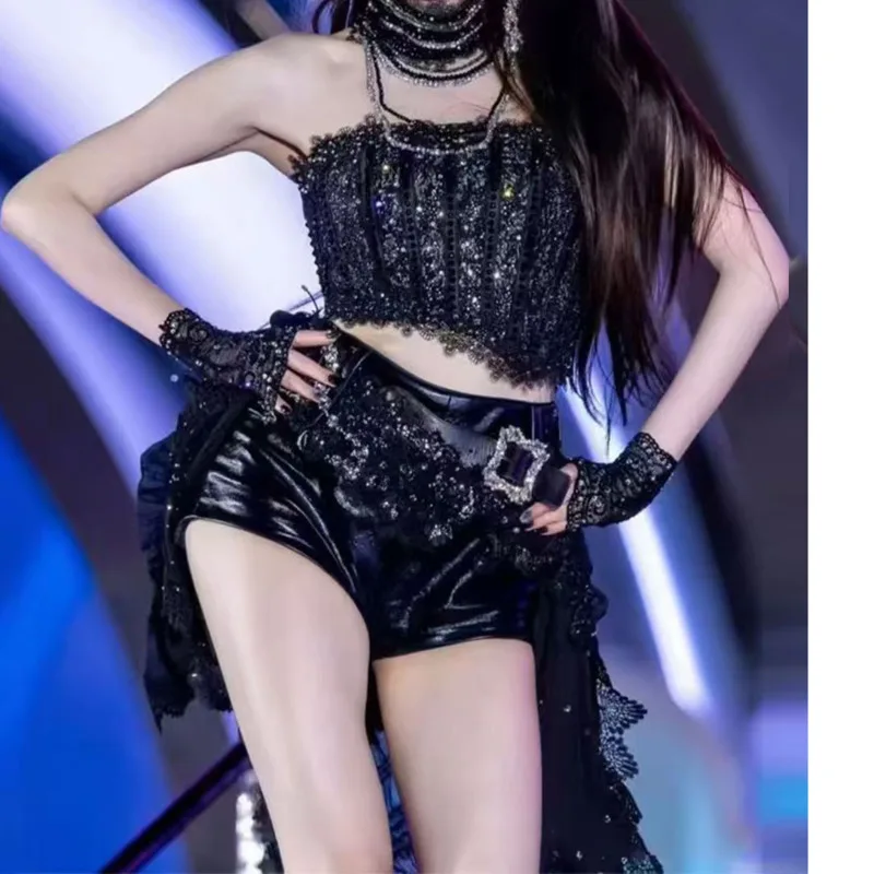 New KPOP IDOL Stage Costume for Girls' Group Jang Won Young Black Dance Skirt Korean Jazz Outfit Performance Costume
New KPOP IDOL Stage Costume for Girls' Group Jang Won Young Black Dance Skirt Korean Jazz Outfit Performance Costume