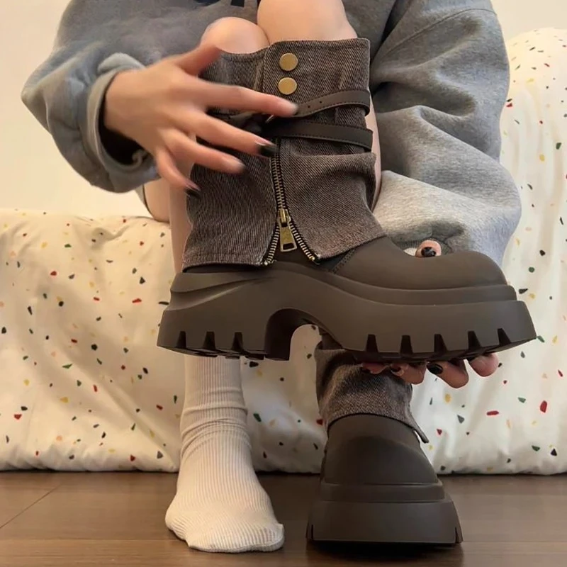 Winter Punk Style Women Ankle Boots Fashion Belt Buckle Shoes Ladies Concise Chunky Platform Heel Short Booties Zapatos De Mujer
Winter Punk Style Women Ankle Boots Fashion Belt Buckle Shoes Ladies Concise Chunky Platform Heel Short Booties Zapatos De Mujer