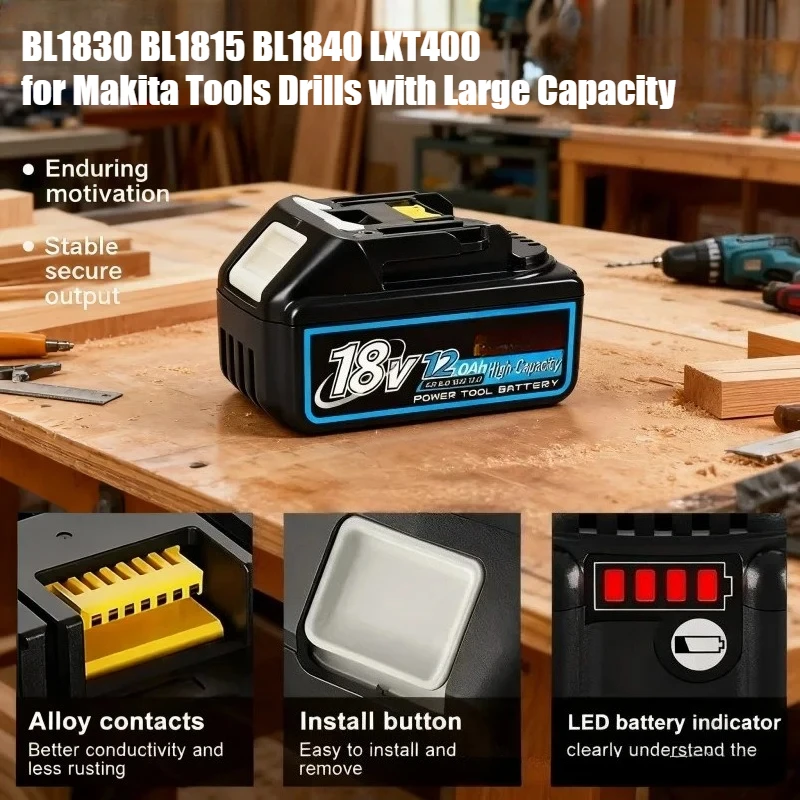 BL1830 BL1815 BL1840 LXT400 for Makita Tools Drills with Large Capacity
BL1830 BL1815 BL1840 LXT400 for Makita Tools Drills with Large Capacity