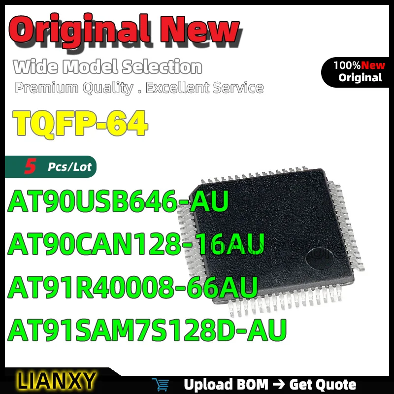 5pcs TQFP-64 AT90USB646-AU AT90CAN128-16AU AT91R40008-66AU AT91SAM7S128D-AU Microcontroller New Original
5pcs TQFP-64 AT90USB646-AU AT90CAN128-16AU AT91R40008-66AU AT91SAM7S128D-AU Microcontroller New Original