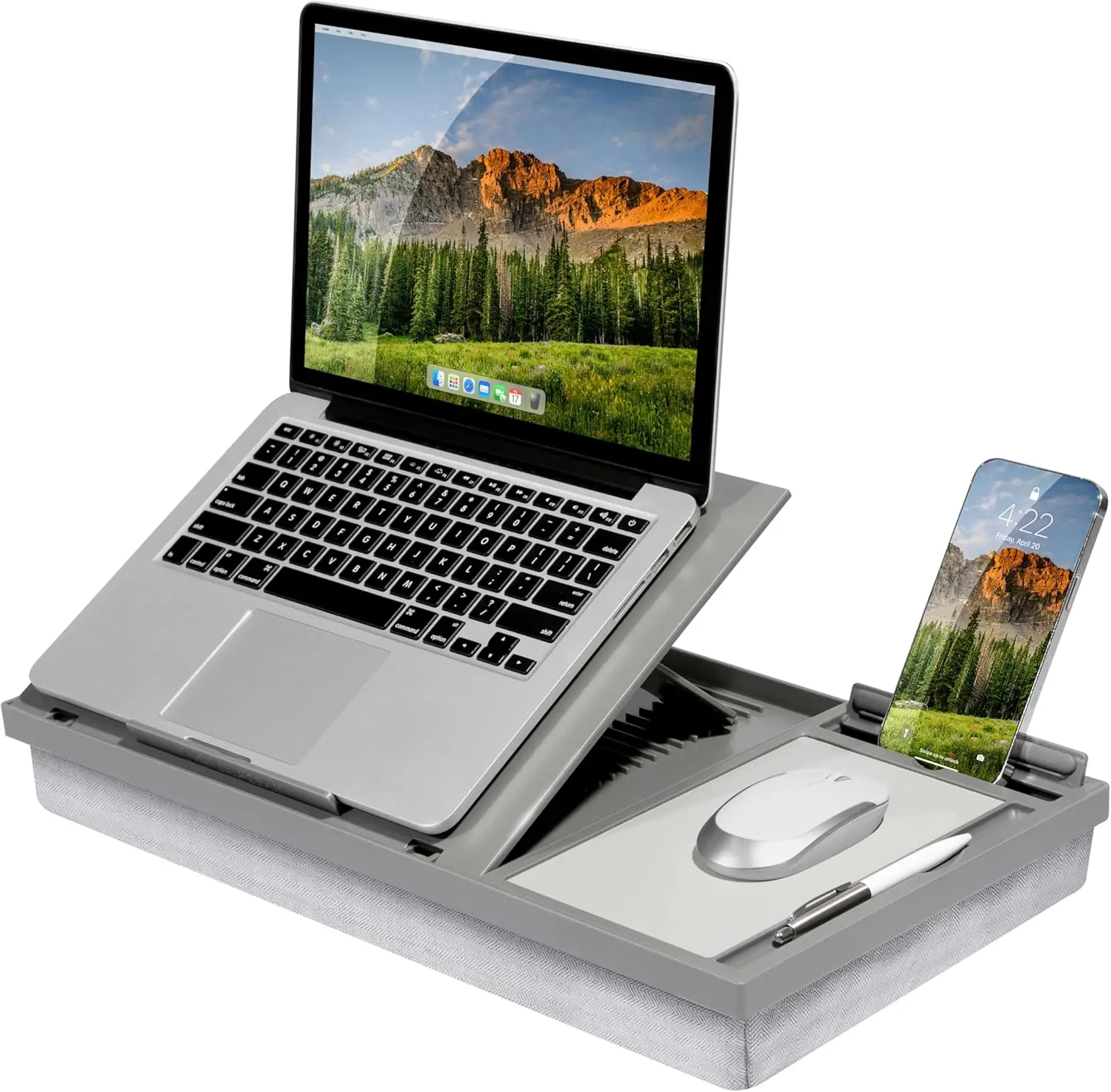 Adjustable Lap Desk with Mouse Pad & Phone Holder, Fits 15.6-Inch Laptops, Ergonomic Design for Comfort
Adjustable Lap Desk with Mouse Pad & Phone Holder, Fits 15.6-Inch Laptops, Ergonomic Design for Comfort