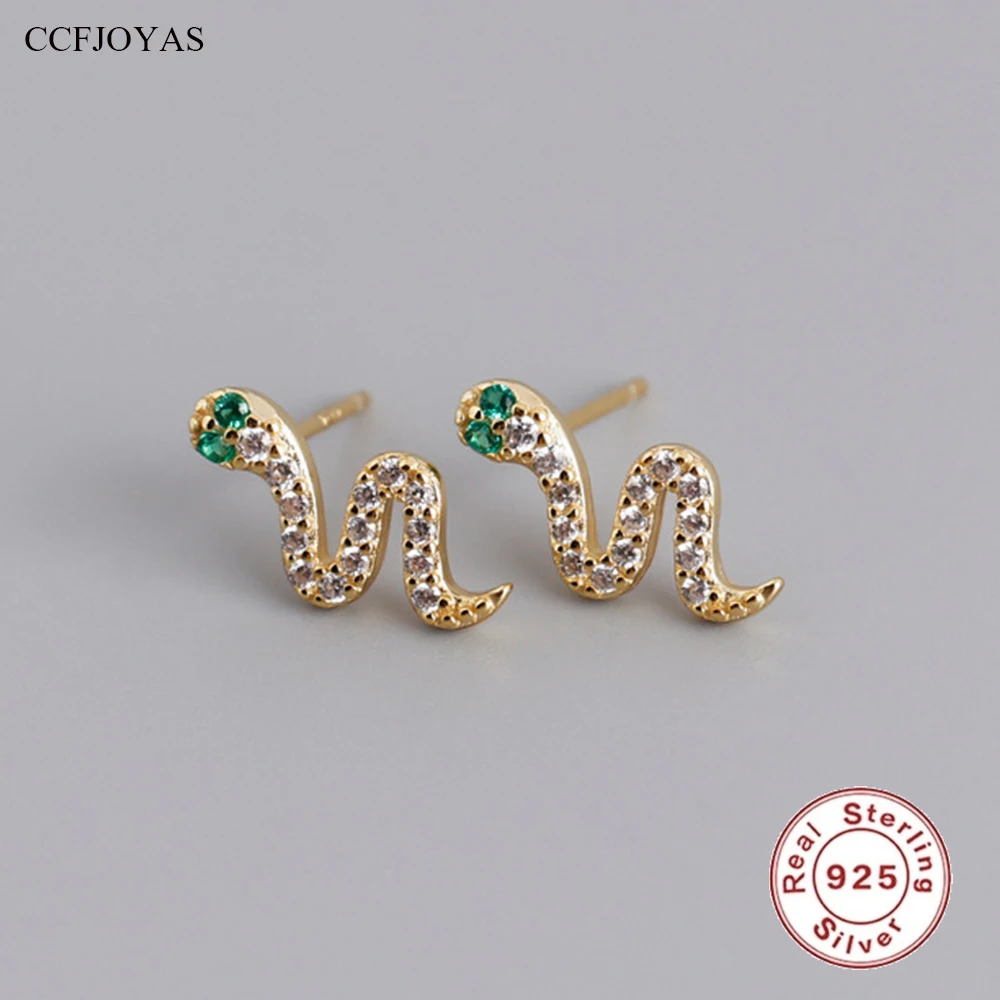 CCFJOYAS 925 Sterling Silver Snake Shaped Earrings for Women European and American Animal Pave Zircon CZ Stud Earrings Jewelry
CCFJOYAS 925 Sterling Silver Snake Shaped Earrings for Women European and American Animal Pave Zircon CZ Stud Earrings Jewelry