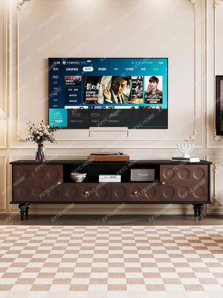 Y Французский ретро шкаф для телевизора из цельного дерева, черный
Y Французский ретро шкаф для телевизора из цельного дерева, черный