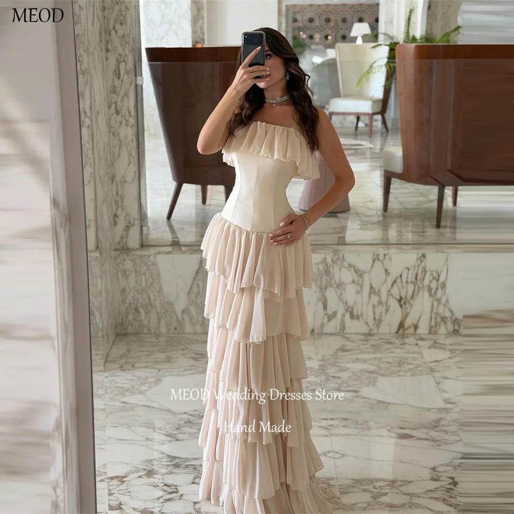 MEOD Chiffon Mermaid Wedding Dresses Bride Strapless Tiered Formal Vestidos De Novia Sleeveless Floor Length Dress Customized
MEOD Chiffon Mermaid Wedding Dresses Bride Strapless Tiered Formal Vestidos De Novia Sleeveless Floor Length Dress Customized
