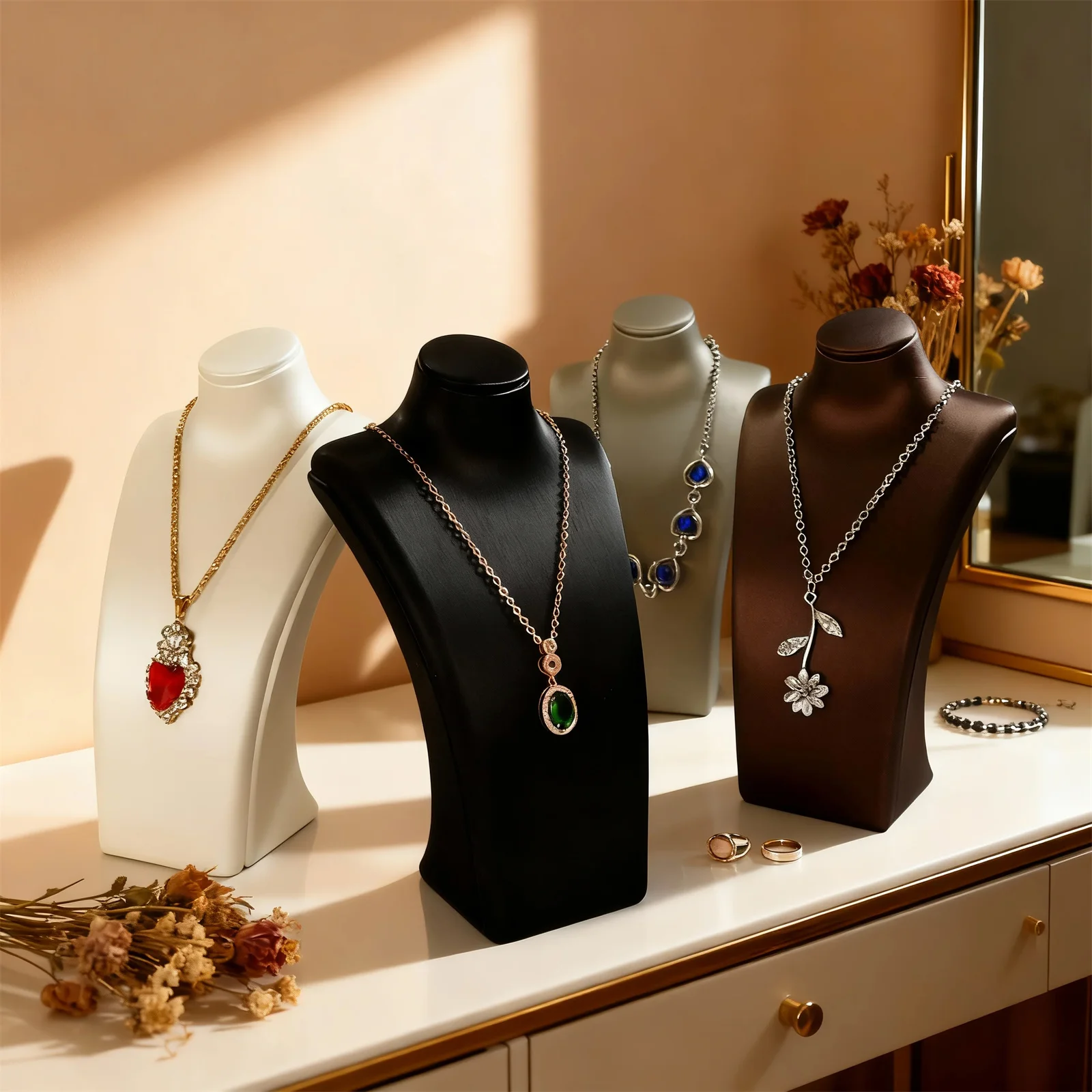 Высококачественная мини-ювелирное ожерелье из искусственной кожи, подставка для портретного манекена, стойка на шею, стойка для ювелирных изделий, витрина ожерелья
Высококачественная мини-ювелирное ожерелье из искусственной кожи, подставка для портретного манекена, стойка на шею, стойка для ювелирных изделий, витрина ожерелья