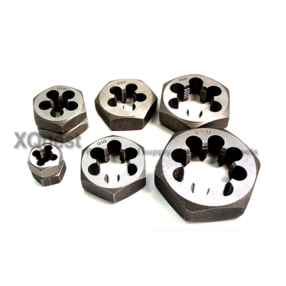 Pipe thread hexagonal die nuts G1/4 G1/8 G3/8 G1/2 G3/4 Right Hand threads hexagon dies nut G 1/4-19 1/8-28 3/8-19 1/2-14 3/4-14
Pipe thread hexagonal die nuts G1/4 G1/8 G3/8 G1/2 G3/4 Right Hand threads hexagon dies nut G 1/4-19 1/8-28 3/8-19 1/2-14 3/4-14