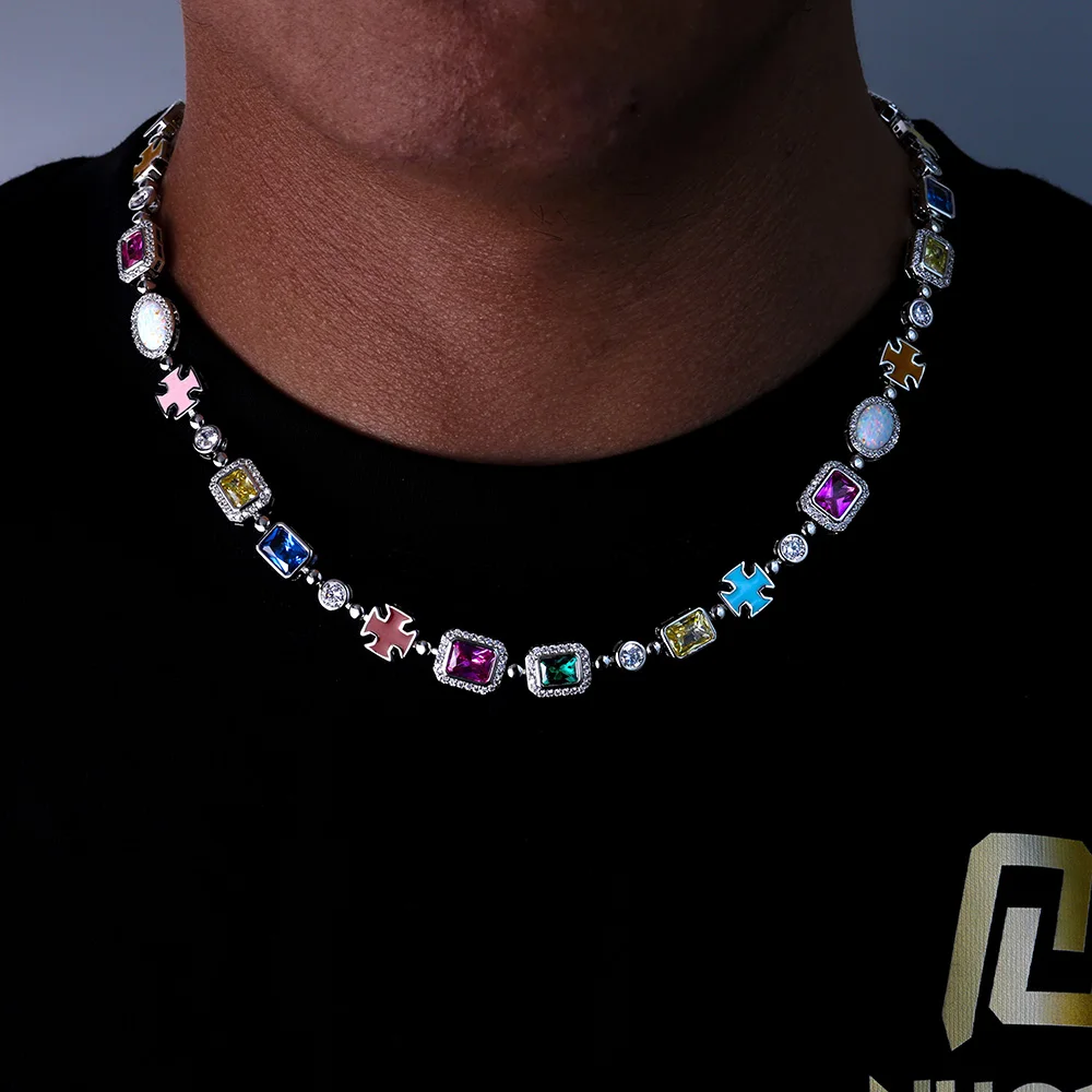 Hip Hop Style High-Quality Jewelry Colorful Gemstone Necklace Luxurious Zirconia Necklace Men's And Women's Birthday Gifts
Hip Hop Style High-Quality Jewelry Colorful Gemstone Necklace Luxurious Zirconia Necklace Men's And Women's Birthday Gifts