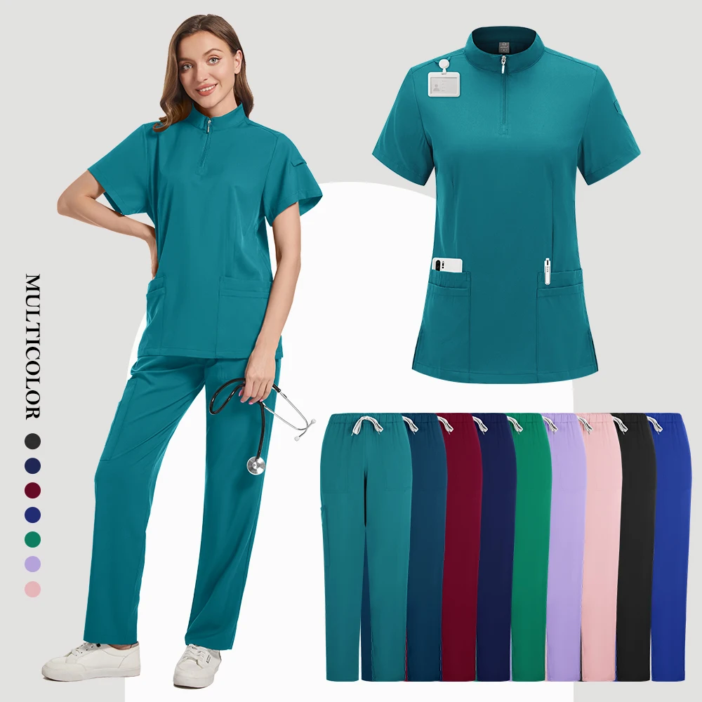 New Medical Uniforms for V-neck Nurse Scurbs Set Women Hospital Doctor Workwear Oral Dental Surgery Work Uniform Short Sleeve
New Medical Uniforms for V-neck Nurse Scurbs Set Women Hospital Doctor Workwear Oral Dental Surgery Work Uniform Short Sleeve