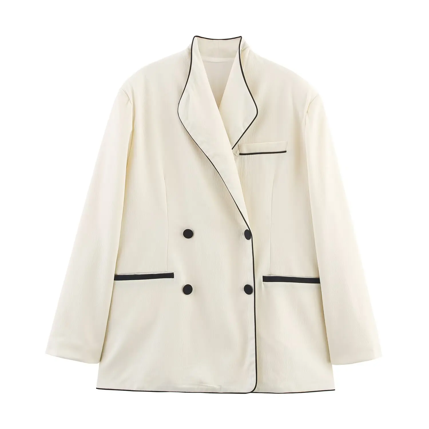Nice New Women's Clothing European And American Style French Double-Breasted Series Contrast Color Trim Jacket
Nice New Women's Clothing European And American Style French Double-Breasted Series Contrast Color Trim Jacket