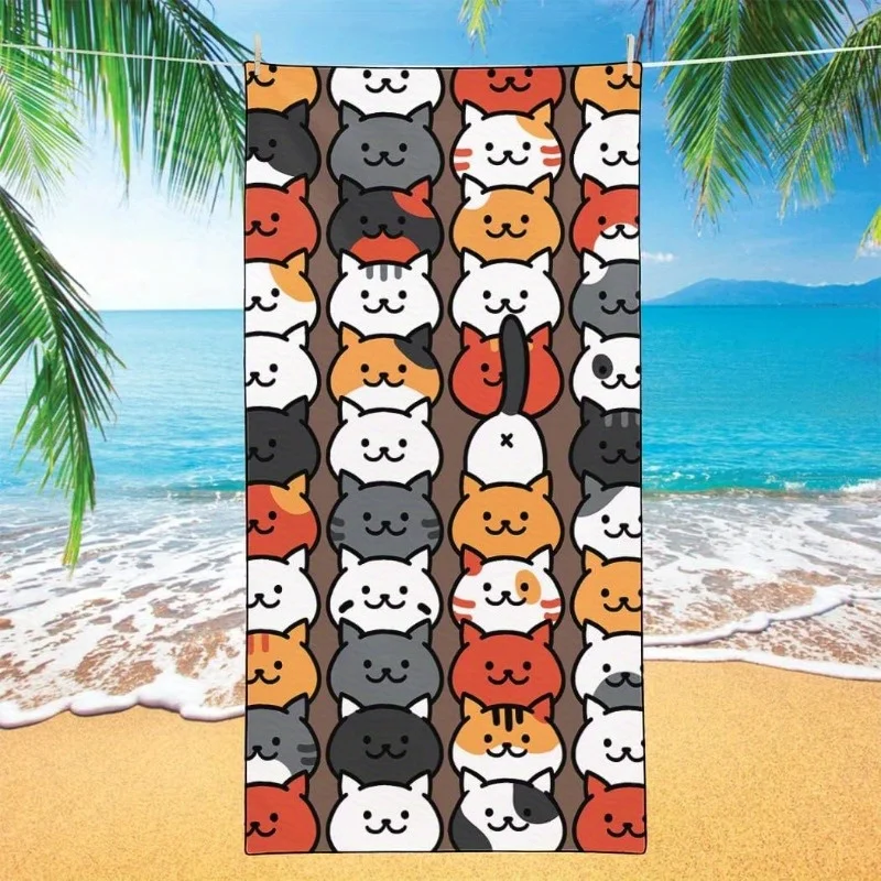 Cartoon Cat Beach Towel -27.5x55 inches, soft polyester fiber, suitable for yoga, spa, gym, and travel
Cartoon Cat Beach Towel -27.5x55 inches, soft polyester fiber, suitable for yoga, spa, gym, and travel