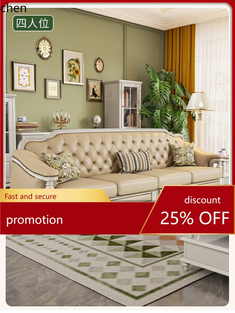 HT Solid Wood Genuine Leather Sofa Top Layer Cowhide 123 Combination Living Room Villa Furniture Four-Seater
HT Solid Wood Genuine Leather Sofa Top Layer Cowhide 123 Combination Living Room Villa Furniture Four-Seater