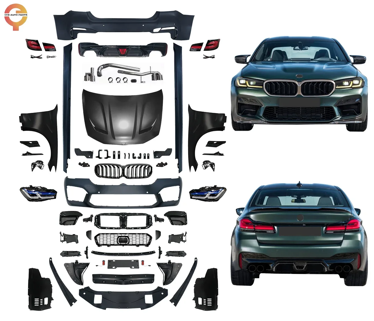 For BMW F10 F18 Upgrade to G30 Bodykit Old to New Bumpers Side Skirt Taillights CS M5 Hood F10 Headlight-Plastic!!
For BMW F10 F18 Upgrade to G30 Bodykit Old to New Bumpers Side Skirt Taillights CS M5 Hood F10 Headlight-Plastic!!