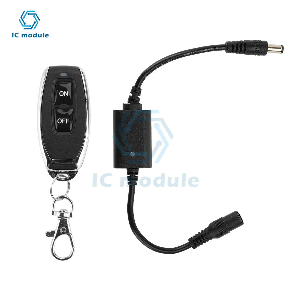 DC 3.7-12V 433Mhz RF Remote Control Switch Male to Female Driver Power ON OFF For LED Light Strip Reading Lamp Micro Switch
DC 3.7-12V 433Mhz RF Remote Control Switch Male to Female Driver Power ON OFF For LED Light Strip Reading Lamp Micro Switch