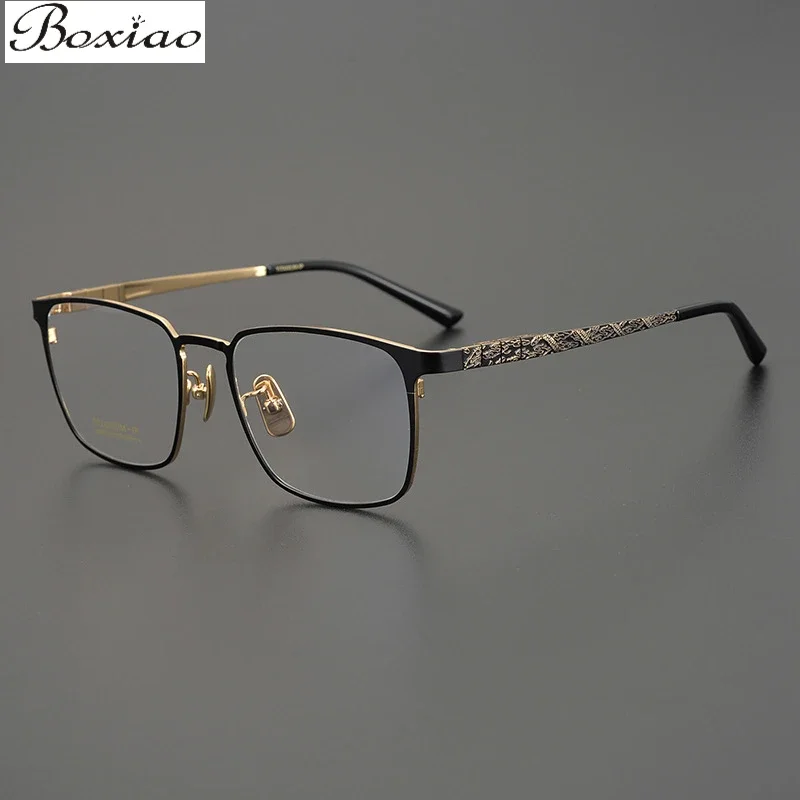 52 Yards Titanium Plate Full-frame Organ Leg Spring Leg Men's Pure Titanium Frame Ultra-light Business Myopia Glasses Frame
52 Yards Titanium Plate Full-frame Organ Leg Spring Leg Men's Pure Titanium Frame Ultra-light Business Myopia Glasses Frame