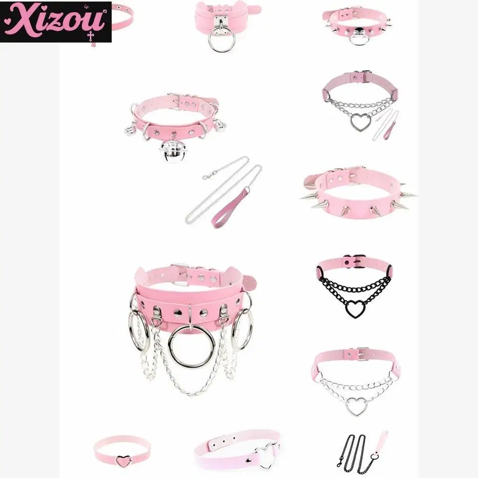 Abbie accessories choker bell neck strap pink collar chains girl subculture collarbone chain y2k neck collar punk collar female 
Abbie accessories choker bell neck strap pink collar chains girl subculture collarbone chain y2k neck collar punk collar female