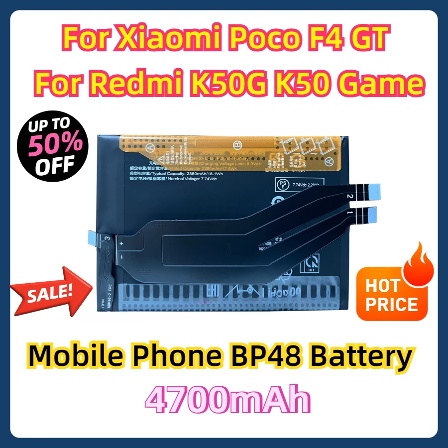For Xiaomi Poco F4 GT for Redmi K50G K50 Game Mobile Phone BP48 4700mAh Battery
For Xiaomi Poco F4 GT for Redmi K50G K50 Game Mobile Phone BP48 4700mAh Battery