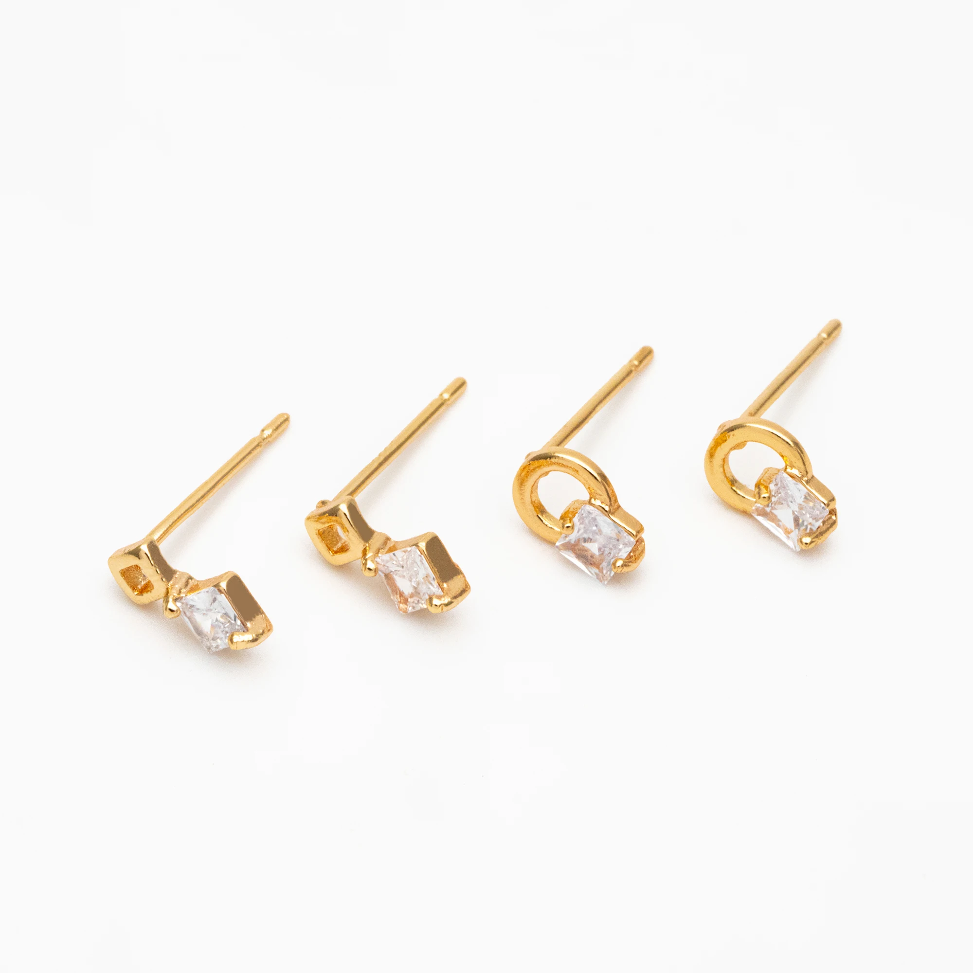 10pcs CZ Pave Geometric Earrings, Real Gold Plated Brass, Dainty Stud Earrings For Jewelry Making DIY Accessories (#GB-4009)
10pcs CZ Pave Geometric Earrings, Real Gold Plated Brass, Dainty Stud Earrings For Jewelry Making DIY Accessories (#GB-4009)
