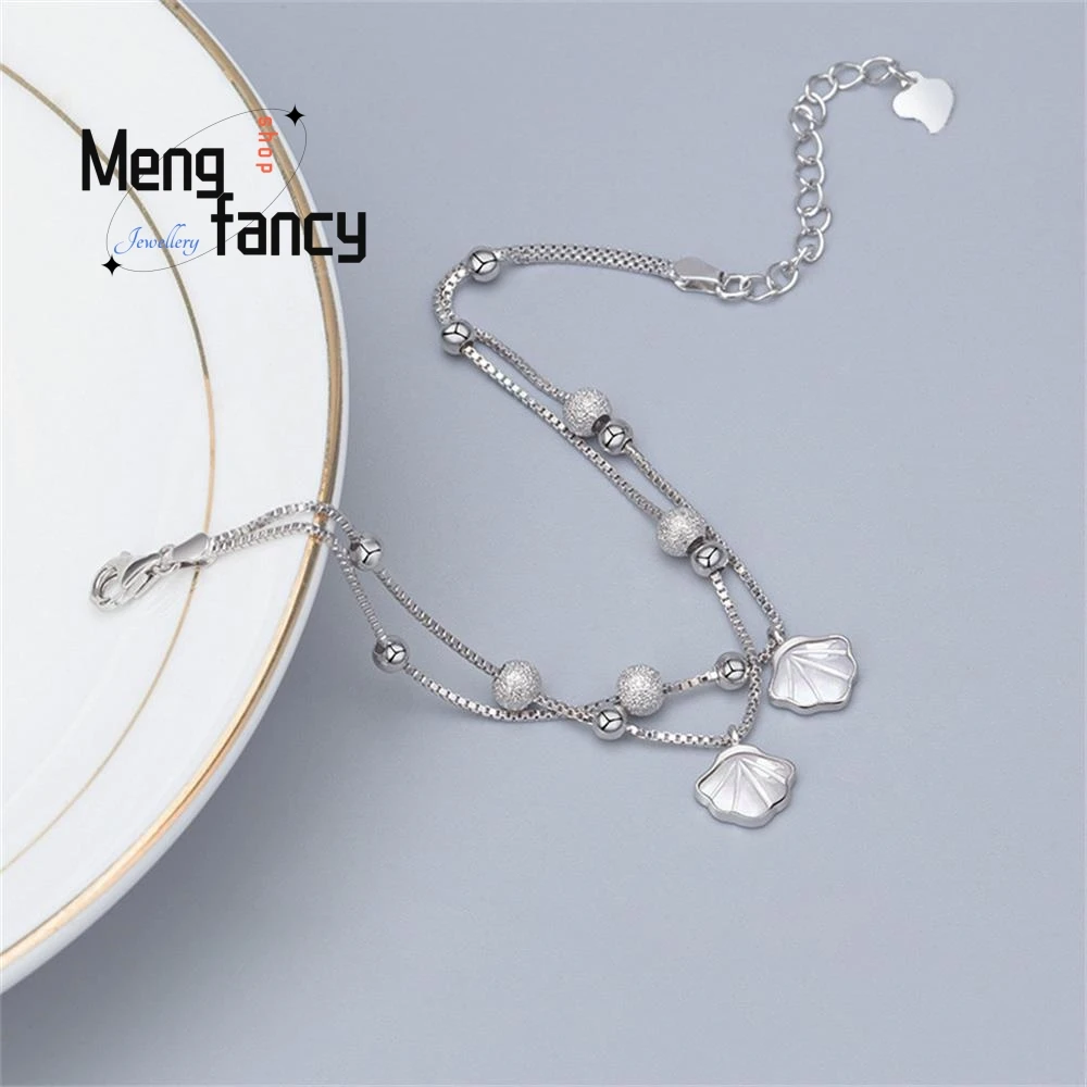 S999 Sterling Silver Sea shell Bracelet Simple Exquisite Elegant High-grade Sexy Young Girls Luxury Fashion Jewelry Holiday Gift
S999 Sterling Silver Sea shell Bracelet Simple Exquisite Elegant High-grade Sexy Young Girls Luxury Fashion Jewelry Holiday Gift