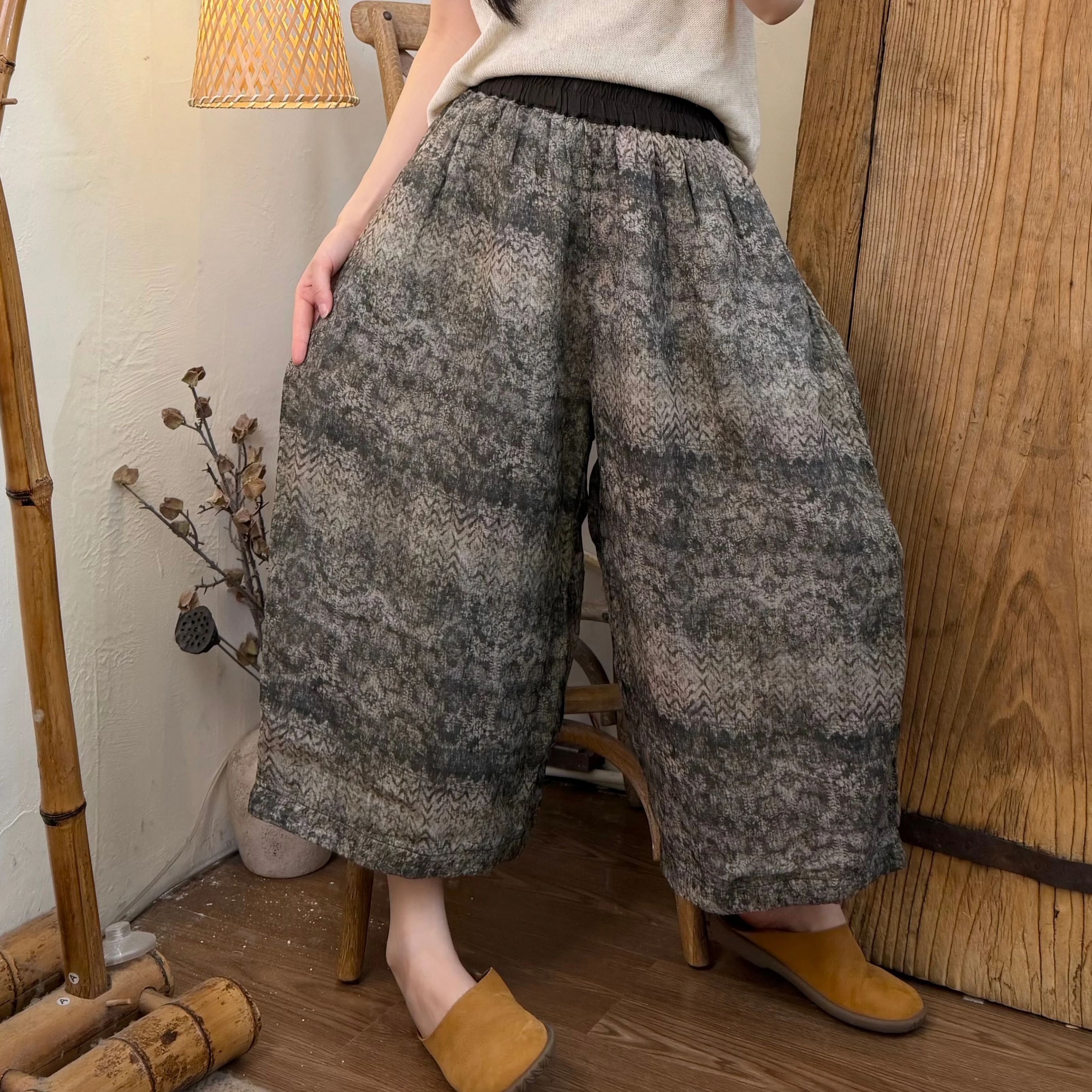 2026 Summer New Versatile Digital Print Ramie Cropped Double-layer Straight Pants Women XY325
2026 Summer New Versatile Digital Print Ramie Cropped Double-layer Straight Pants Women XY325