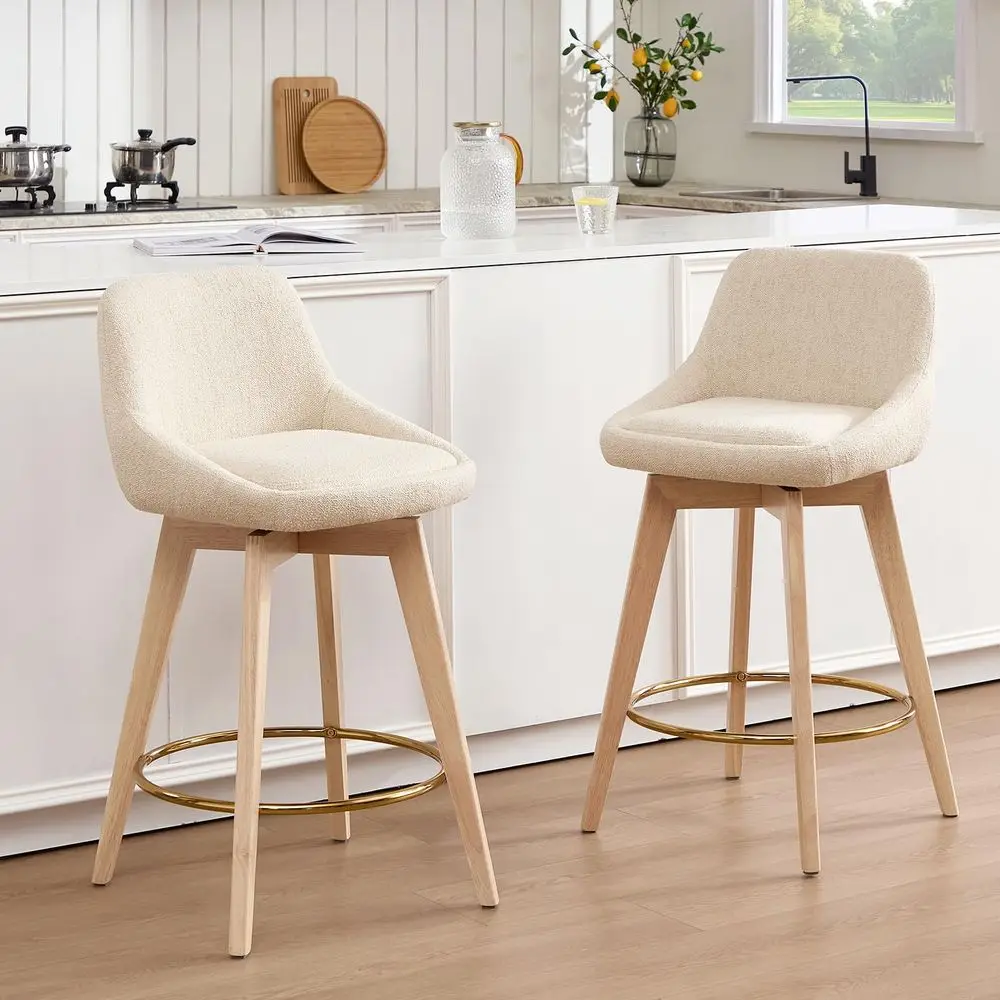 Swivel Counter Height Stools Set of 2, 26 Wooden Barstools with Back amp Solid Wood Legs, Modern Upholstered Bar Stools for Kit
Swivel Counter Height Stools Set of 2, 26 Wooden Barstools with Back amp Solid Wood Legs, Modern Upholstered Bar Stools for Kit