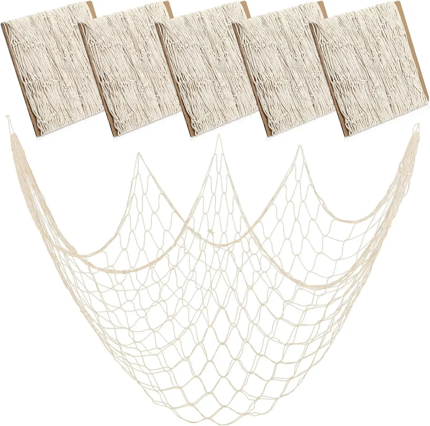 6 Pcs Natural Cotton Fish Net Decor, Ocean Theme Party Wall Hanging
6 Pcs Natural Cotton Fish Net Decor, Ocean Theme Party Wall Hanging