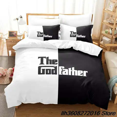 2025 New The Godfather Bedding Set Single Twin Full Queen King Size Bed Set Adult Kid Bedroom three-piece suits 3D Anime Bed She