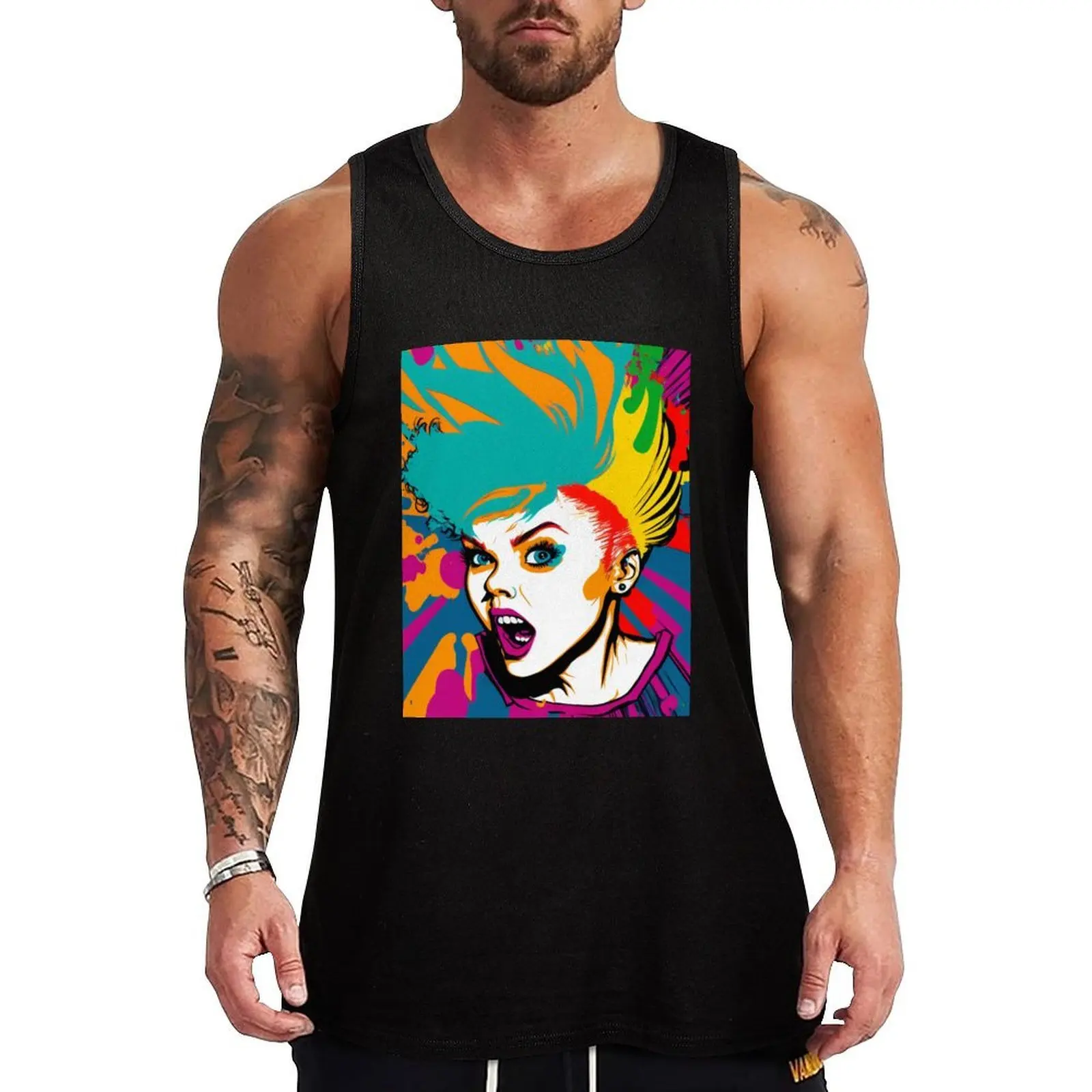 Colourful Pop Art Female Face Tank Top Sleeveless Workout Tank Top Muscle Fit Gym Shirt
Colourful Pop Art Female Face Tank Top Sleeveless Workout Tank Top Muscle Fit Gym Shirt