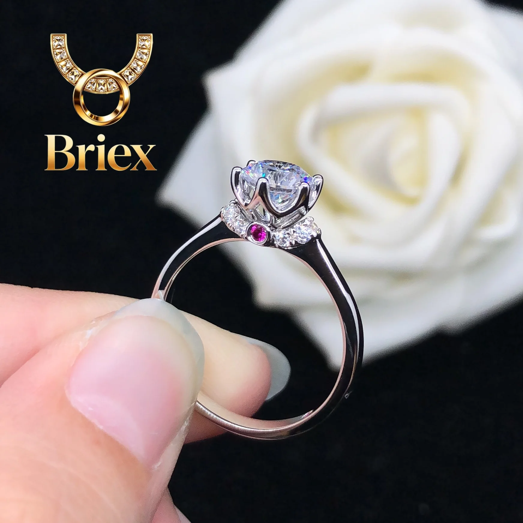 Briex Jewelry Genuine 0.5Ct 5.0mm D Color VVS1 Moissanite Engagement Ring AU585 14K White Gold Ring Wedding Jewelry
Briex Jewelry Genuine 0.5Ct 5.0mm D Color VVS1 Moissanite Engagement Ring AU585 14K White Gold Ring Wedding Jewelry