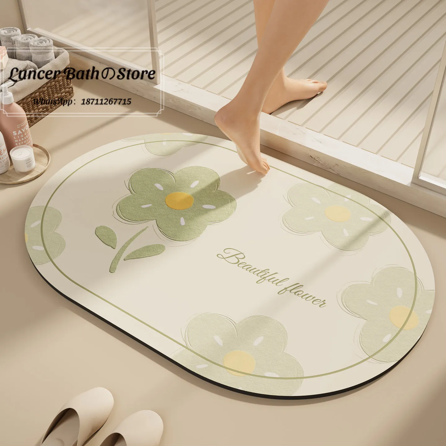Small fresh bathroom floor mat, toilet water-absorbing non-slip foot mat can be cut
Small fresh bathroom floor mat, toilet water-absorbing non-slip foot mat can be cut