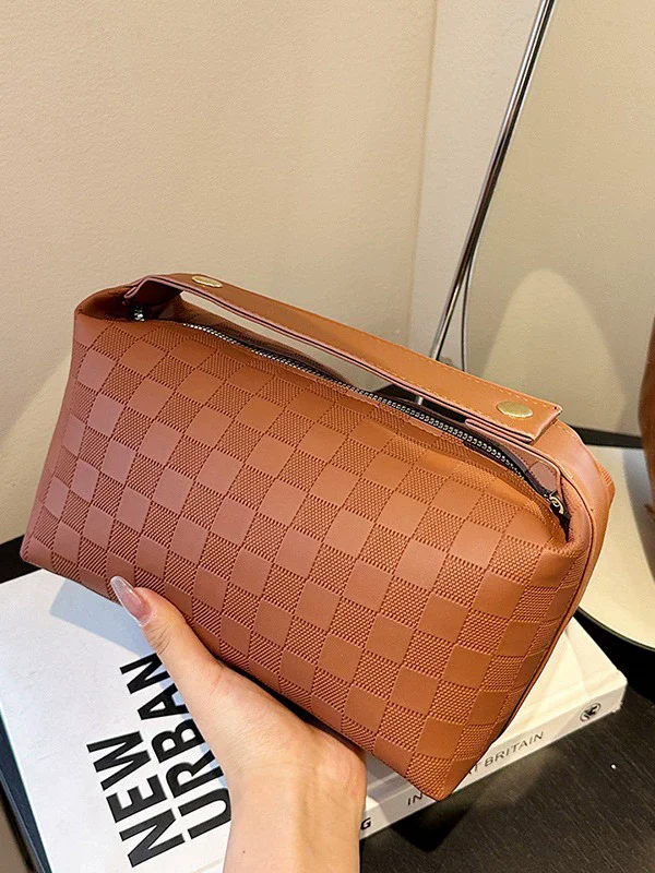 Women's Plaid Portable Hobos Bags Large Capacity Cosmetic Storage Cases Travel Toiletry Wash Make up Storage Bags Luxury Design
Women's Plaid Portable Hobos Bags Large Capacity Cosmetic Storage Cases Travel Toiletry Wash Make up Storage Bags Luxury Design