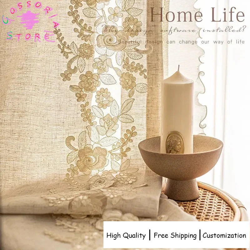 Sample Custom Luxury French Cotton Linen Embroidered Lace Tulle Curtains for Living Room Bedroom Dining Room Warm Window Elegant
Sample Custom Luxury French Cotton Linen Embroidered Lace Tulle Curtains for Living Room Bedroom Dining Room Warm Window Elegant