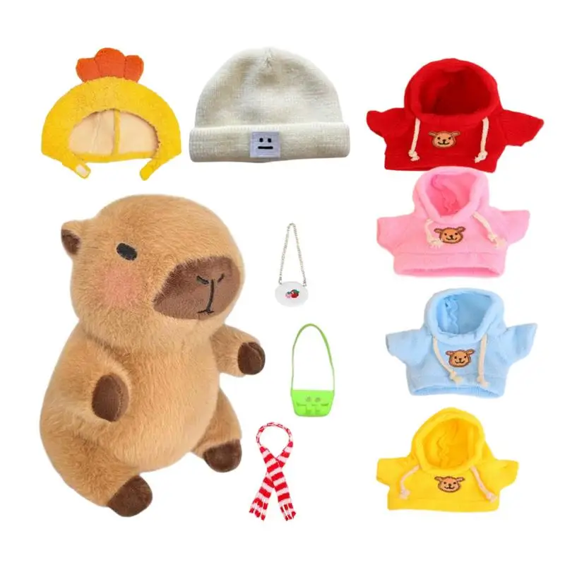 Cute Capybara Plush Toys with Clothes Accessories Dress-Up Soft Stuffed Animal Doll for Kids Girls Birthday Gift Party Favors
Cute Capybara Plush Toys with Clothes Accessories Dress-Up Soft Stuffed Animal Doll for Kids Girls Birthday Gift Party Favors